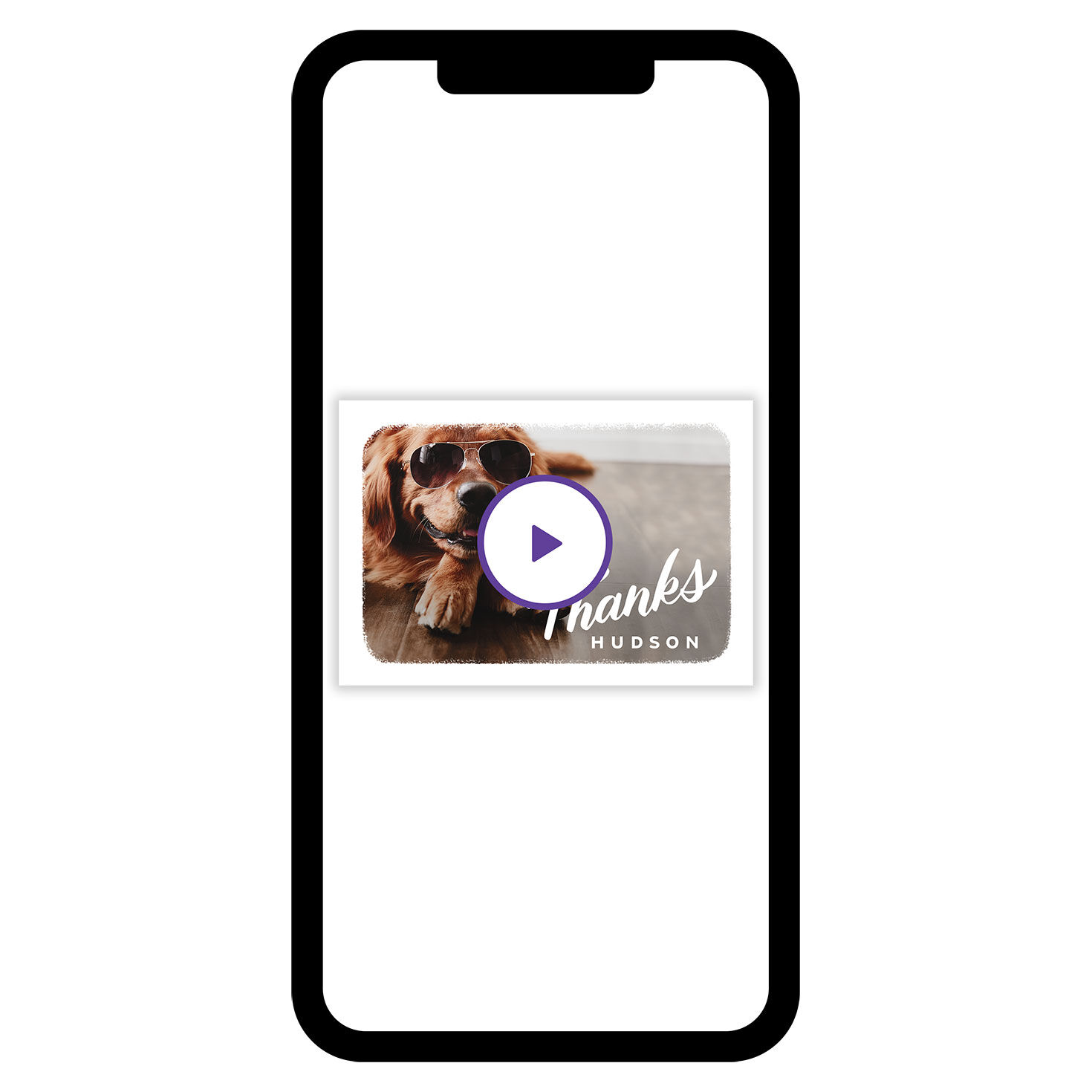 White Frame Horizontal Thank-You eCard