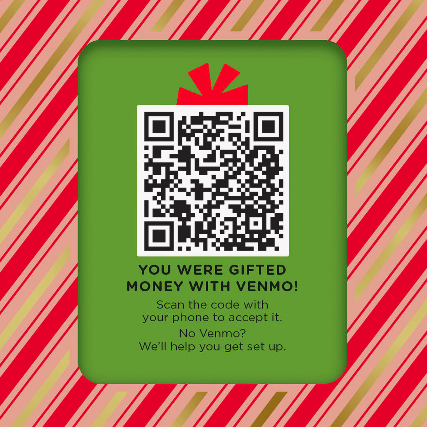 Holiday Candy and Icons Venmo Christmas Card QR code image number 6