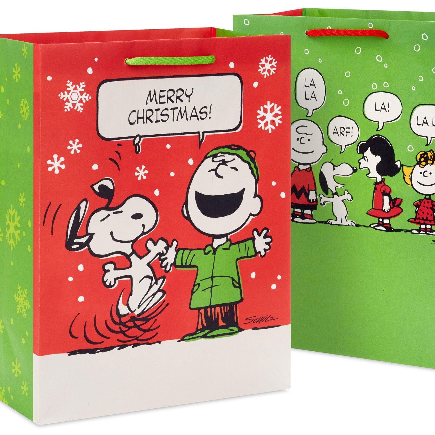 Vintage Peanuts 2-Pack Large Christmas Gift Bags closeup detail image number 6
