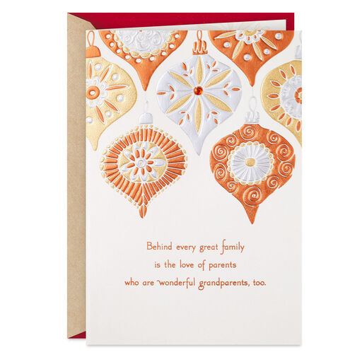 You're Wonderful Grandparents Christmas Card for Parents, 