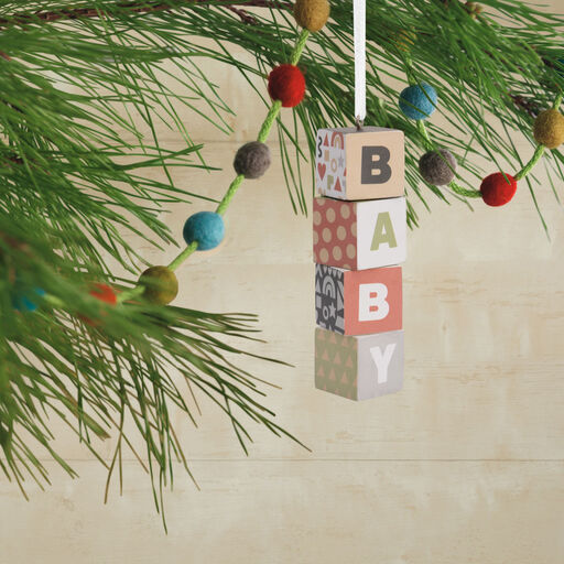Baby Blocks Wood Hallmark Ornament, 