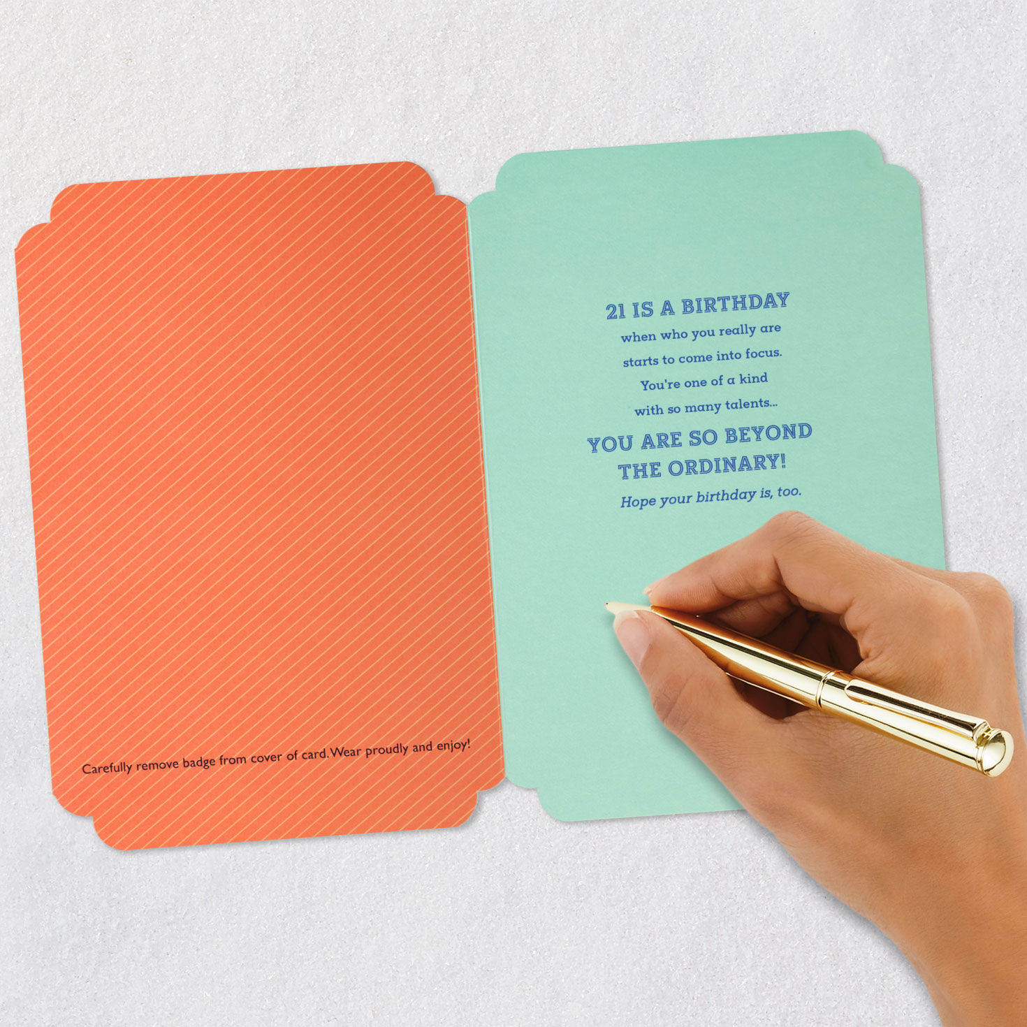 You're Beyond Ordinary 21st Birthday Card With Wearable Badge, , large image number 7