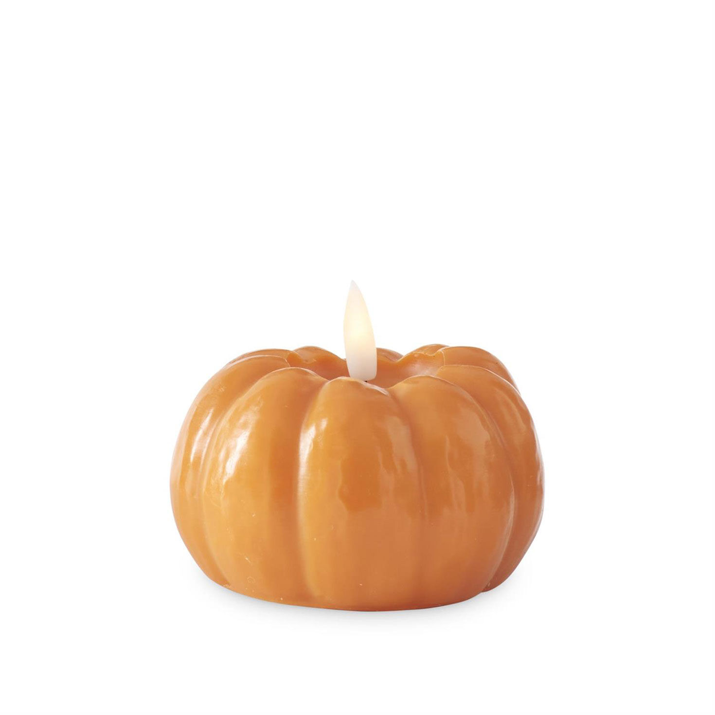 K&K Interiors Small Pumpkin LED Candle, 3.25"