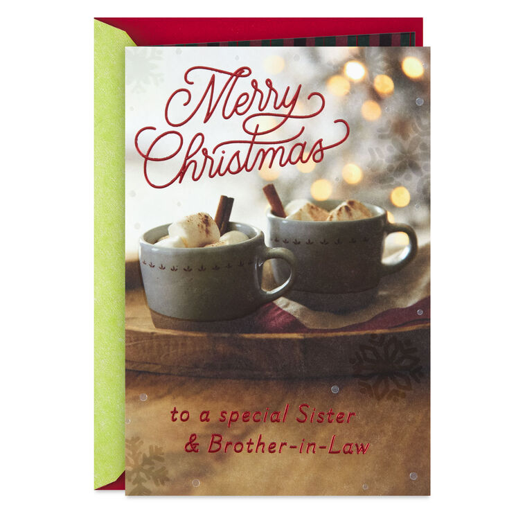 Friendship, Laughter and Good Times Christmas Card for Sister and Brother-in-Law