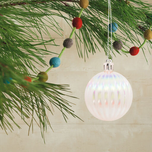 24-Piece White Shatterproof Christmas Ornaments Set, 