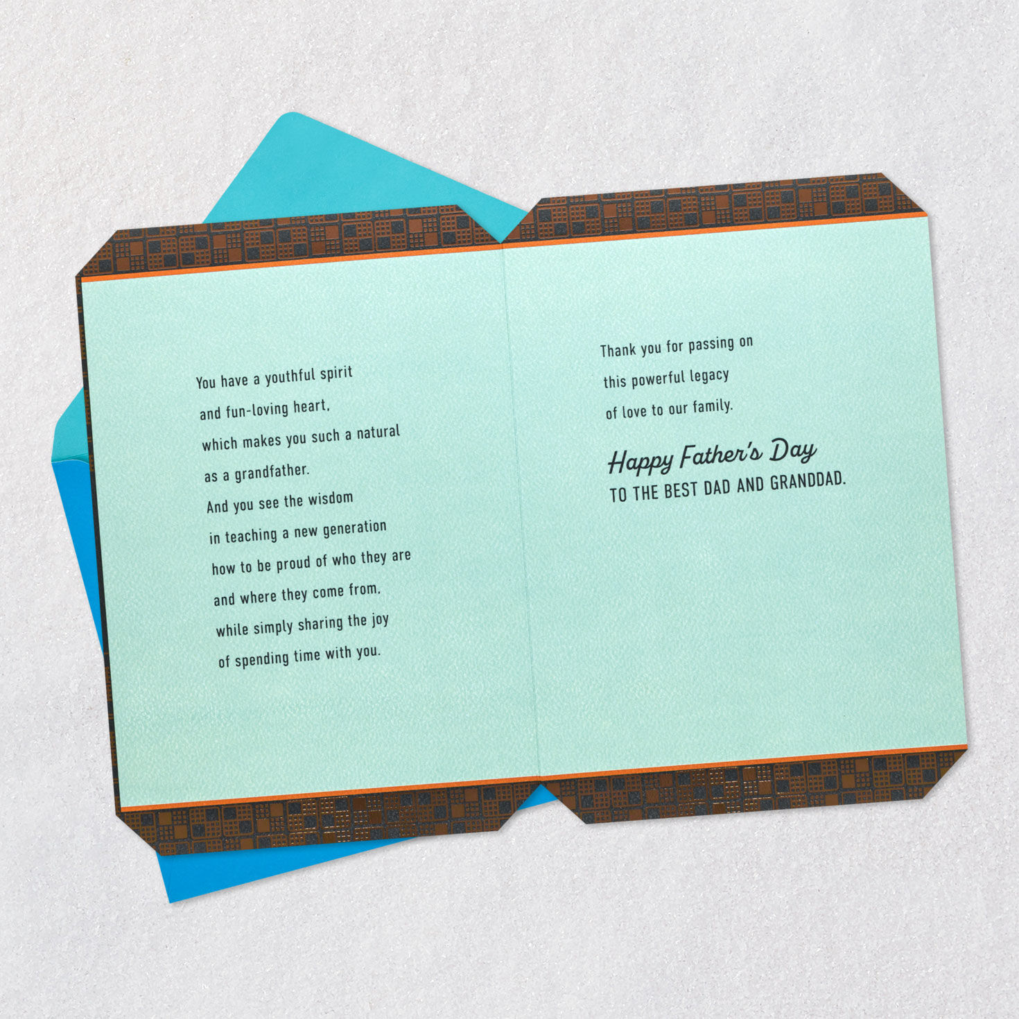 Orange and Turquoise Lettering Dad Father's Day Card Open card with envelope image number 4