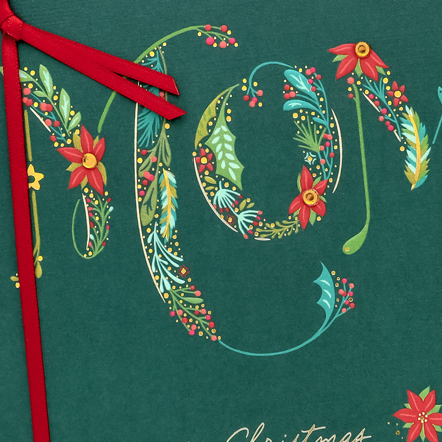 Botanical Floral Green Mom Christmas Card Card Front Detail image number 6