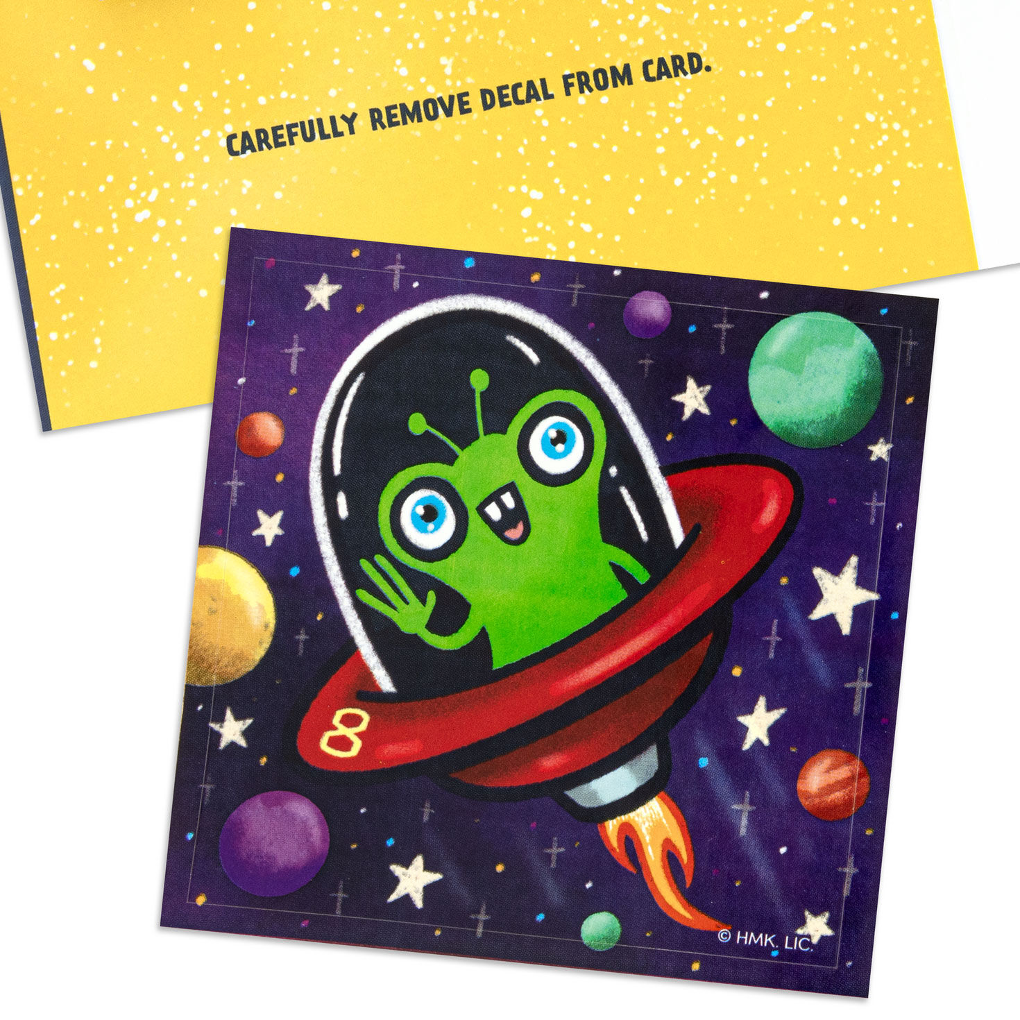 Outer Space 8th Birthday Card With Alien Decal attachment detail image number 5