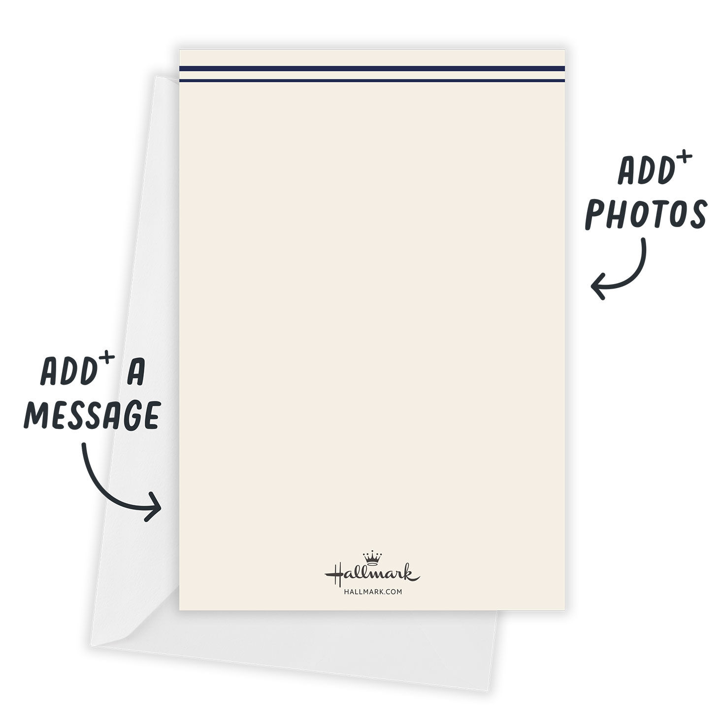 Blue Snowflake Frame Personalized Holiday Photo Card Open Card with Envelope indicating personalization image number 3