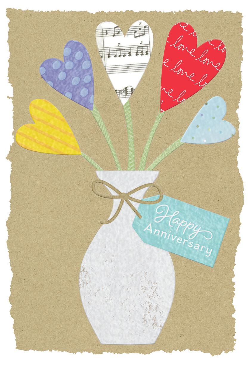 Bouquet of Hearts Anniversary Card