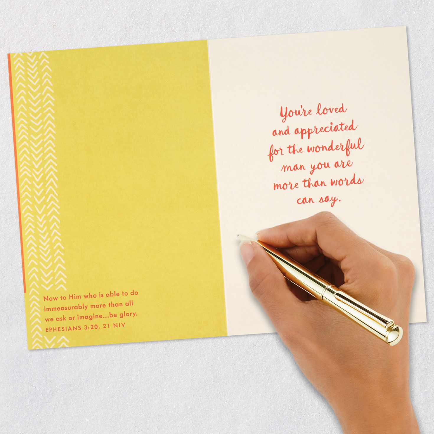 Blue and Orange Religious Dad Father's Day Card Signing card image number 7