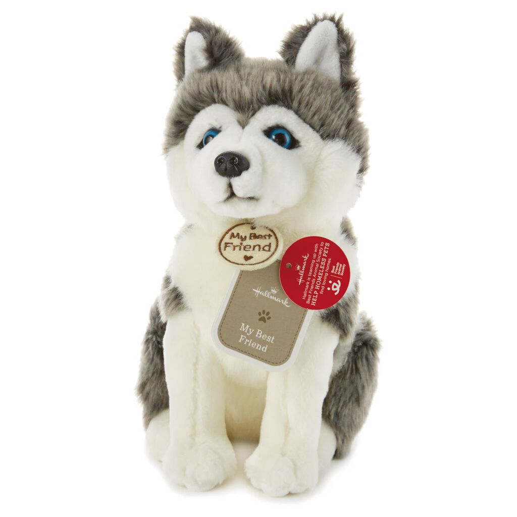 Gray and White Sled Dog Large Stuffed Animal Classic Stuffed Animals