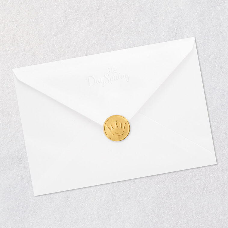 New Beginnings Religious Baptism Card Envelope Back with Seal image number 9