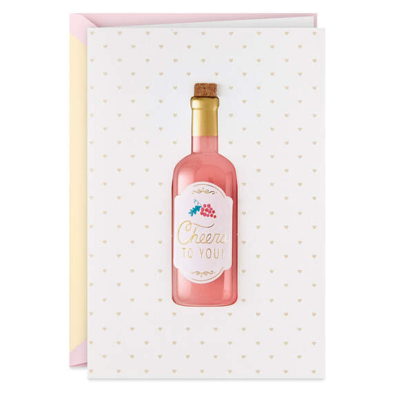 Pink Champagne Cheers to You Birthday Card for Her