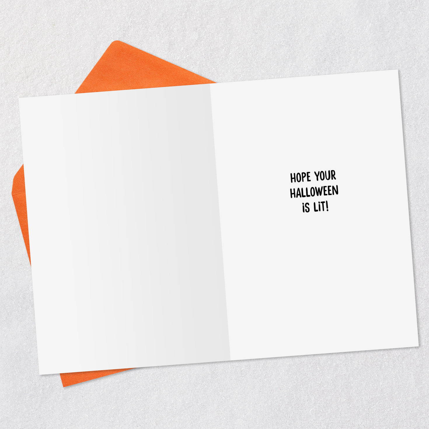 Lit Jack-o'-Lantern Funny Halloween Card Open card with envelope image number 3