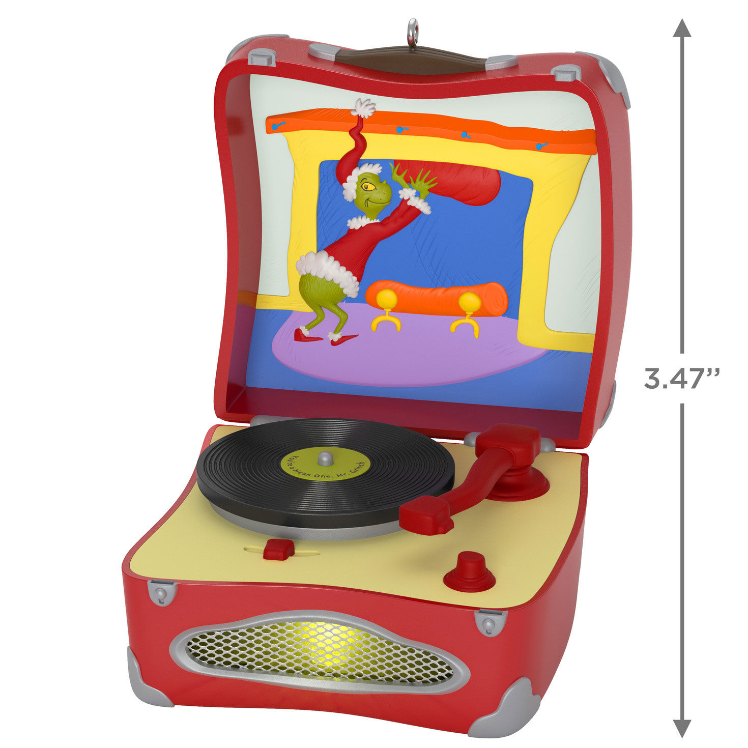 Grinch Record Player Keepsake Ornament measurement image number 3