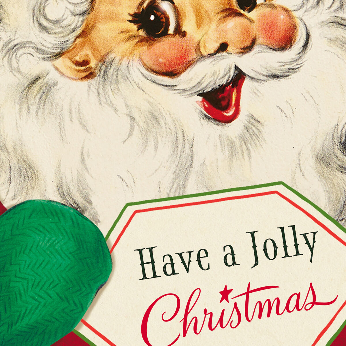Have a Jolly Christmas Vintage Santa Christmas Card - Greeting Cards