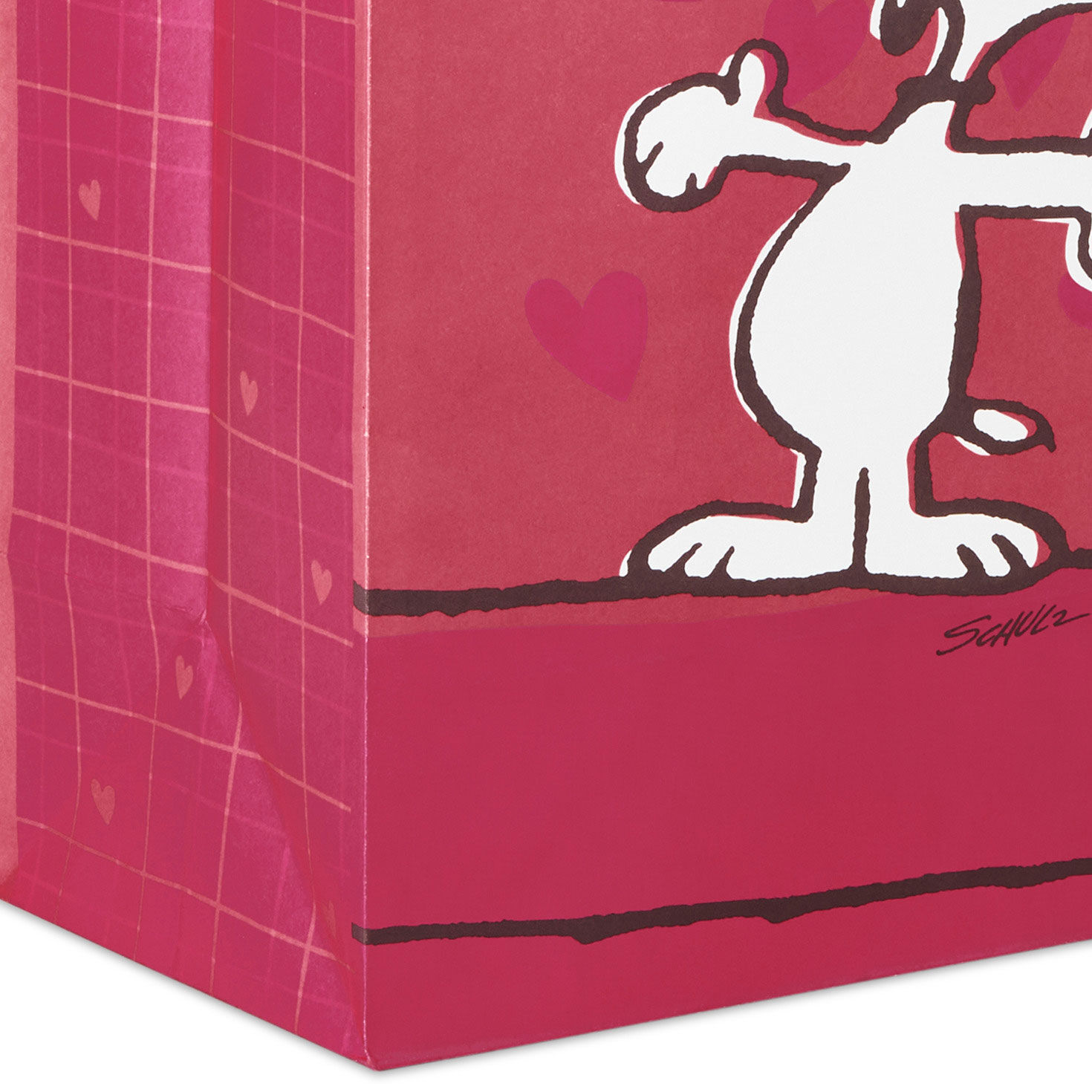Snoopy Large Valentine's Day Gift Bag With Tissue closeup view image number 5
