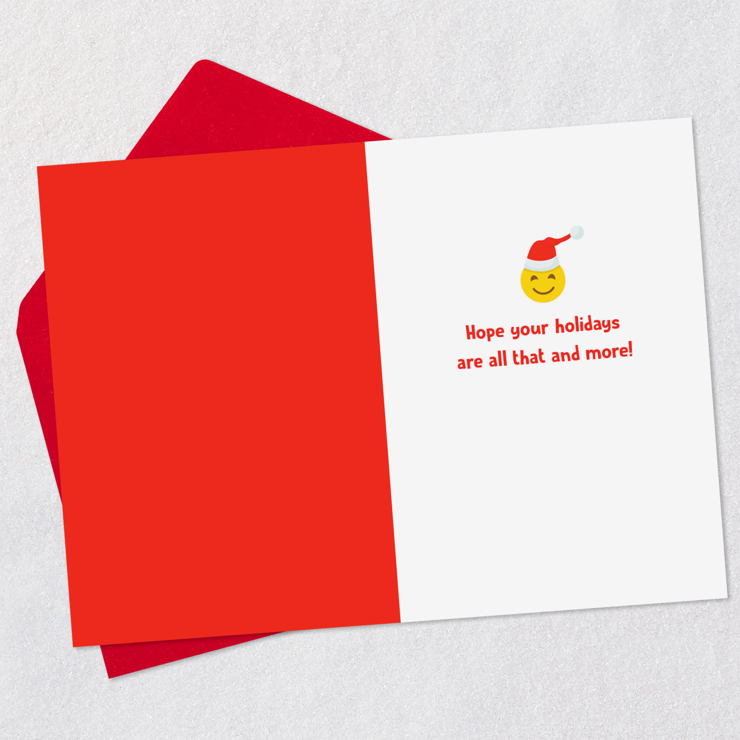 Holly Jolly Holidays Emojis Christmas Card for Kids Open card with envelope image number 3