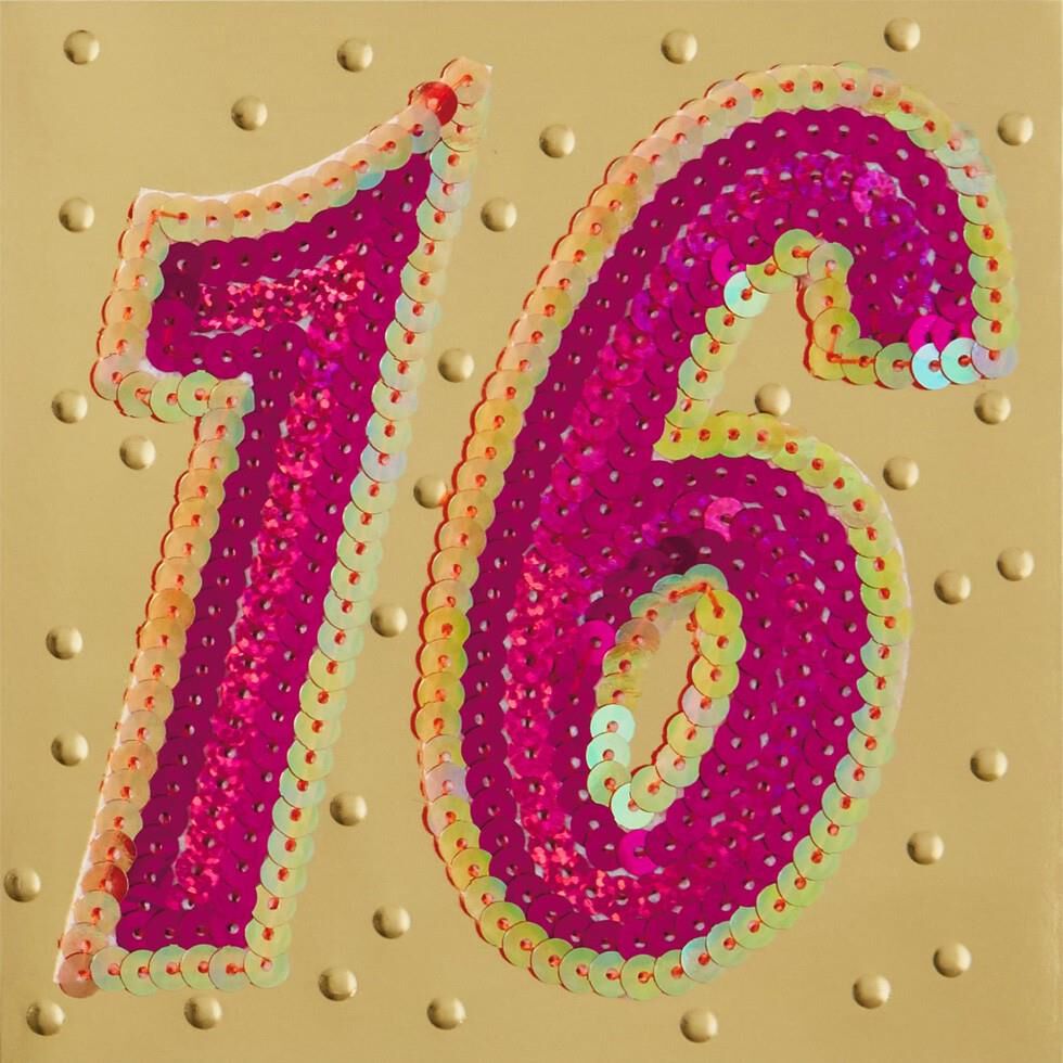Sweet and Sequined 16 Birthday Card