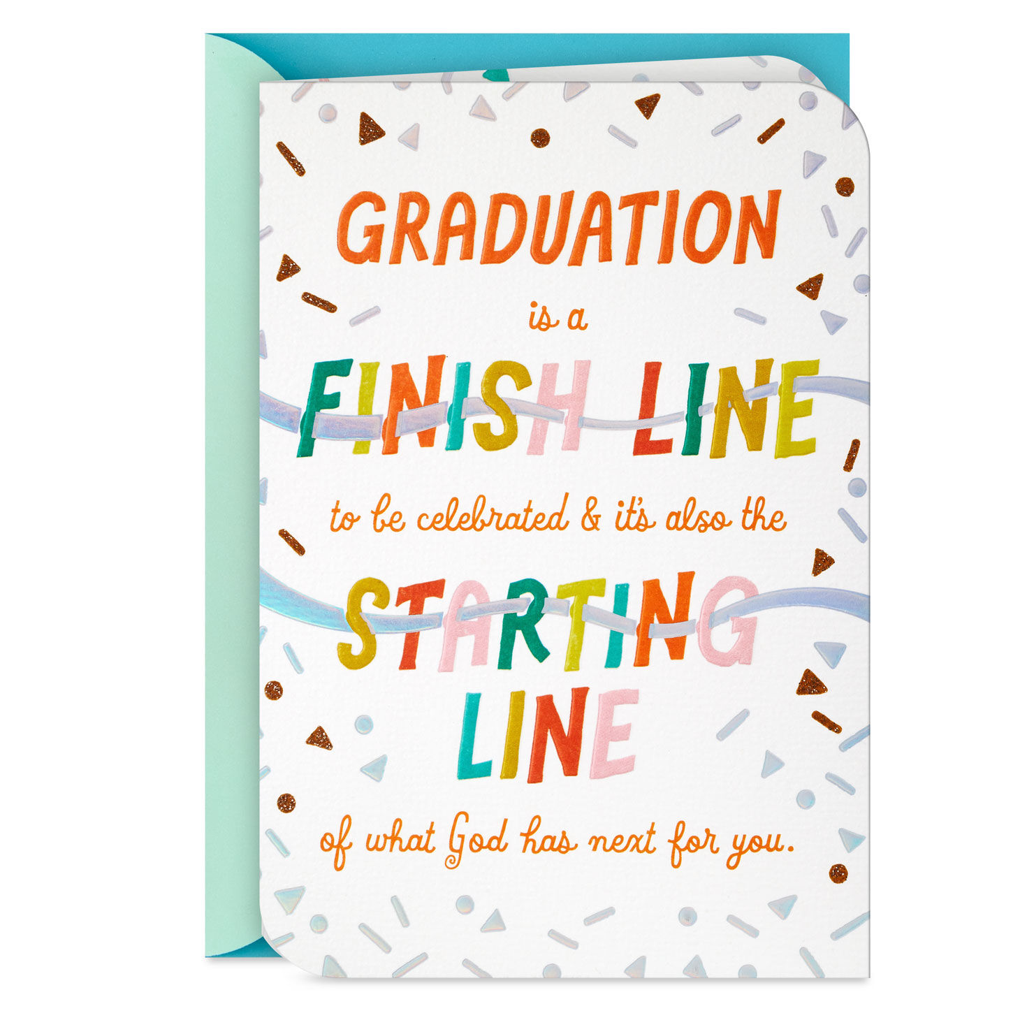 Cheering and Praying for You Religious Graduation Card