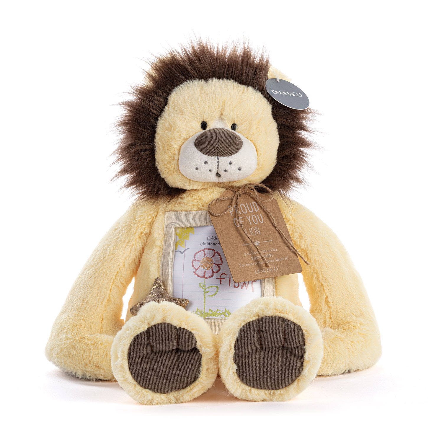 Yellow Lion Stuffed Animal With Clear Tummy Pocket package image number 4