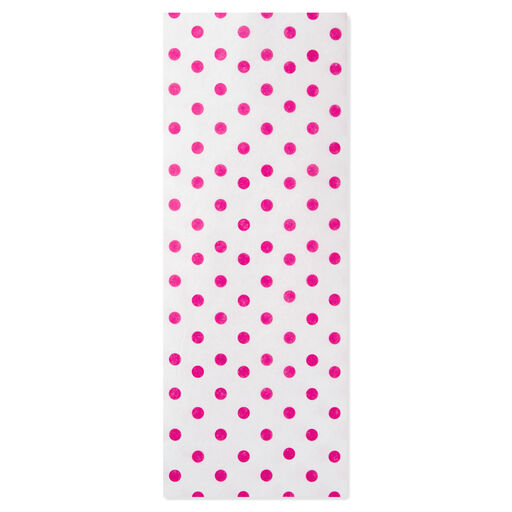 Hot Pink Polka Dots Tissue Paper, 6 sheets, 