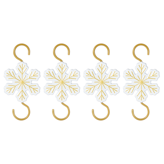 Mini Snowflake Metal Ornament Hooks, Set of 4, , large image number 5