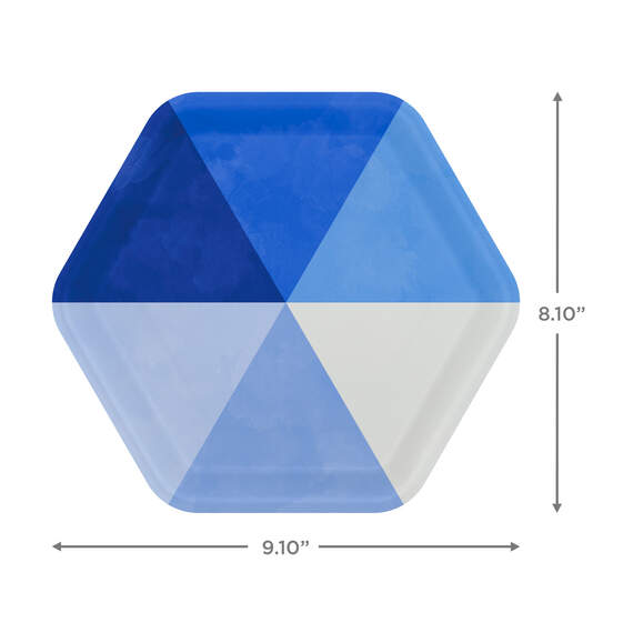 Blue Pinwheel Hexagonal Dessert Plates, Set of 8, , large image number 3