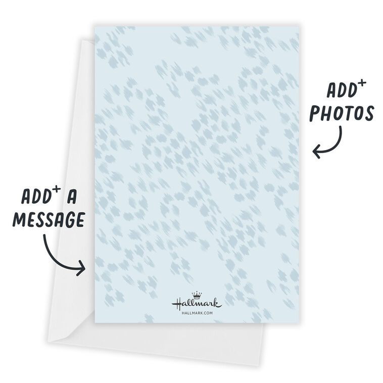 Elegant White and Blue Flat New Year Photo Card, , large image number 3