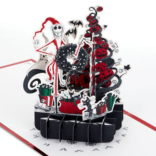 Disney Tim Burton's The Nightmare Before Christmas Season's Creepings 3D Pop-Up Christmas Card, 