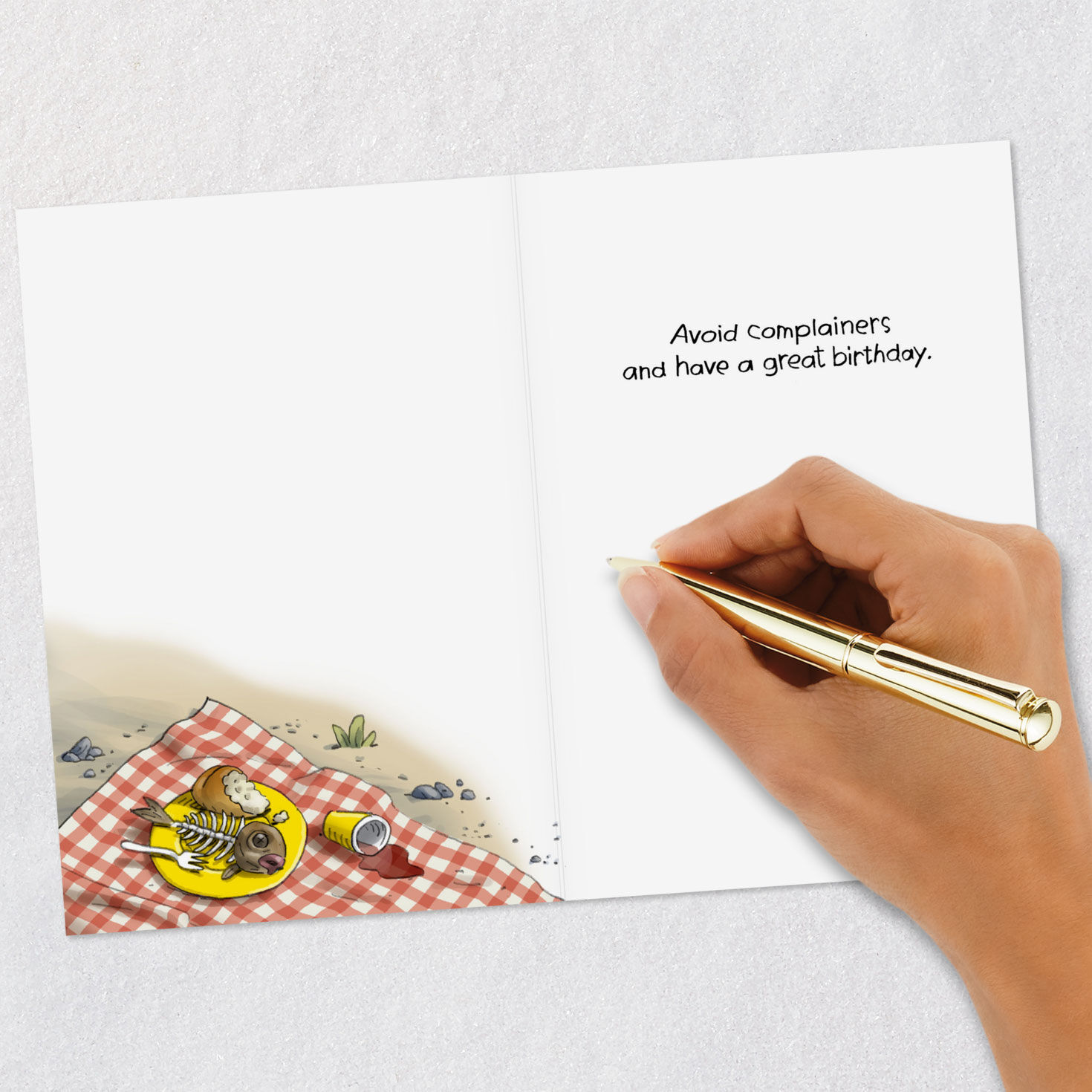 Jesus Loaves and Fishes Vegan Funny Birthday Card Signing card image number 6