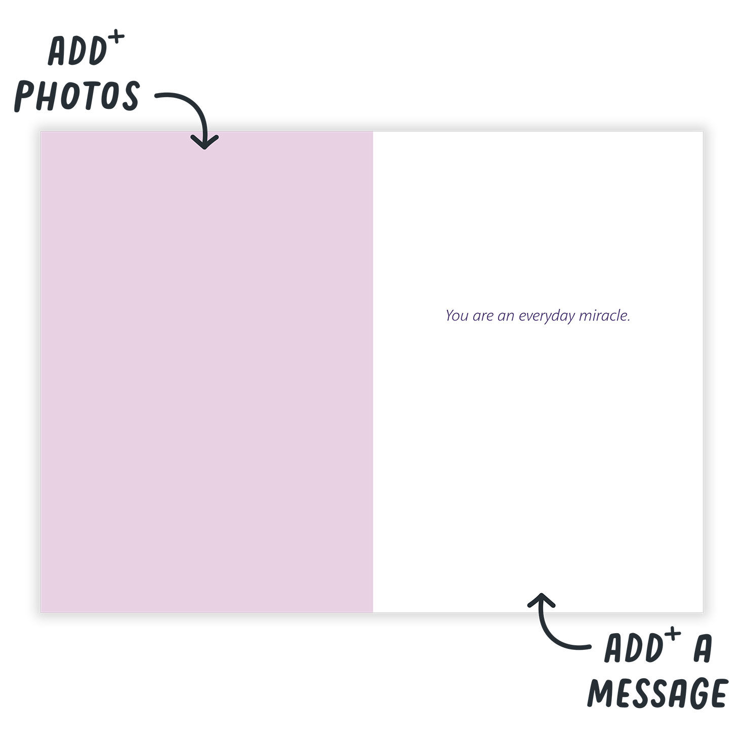 Purple Butterflies Personalized Mother's Day Card Open Card indicating personalization image number 3