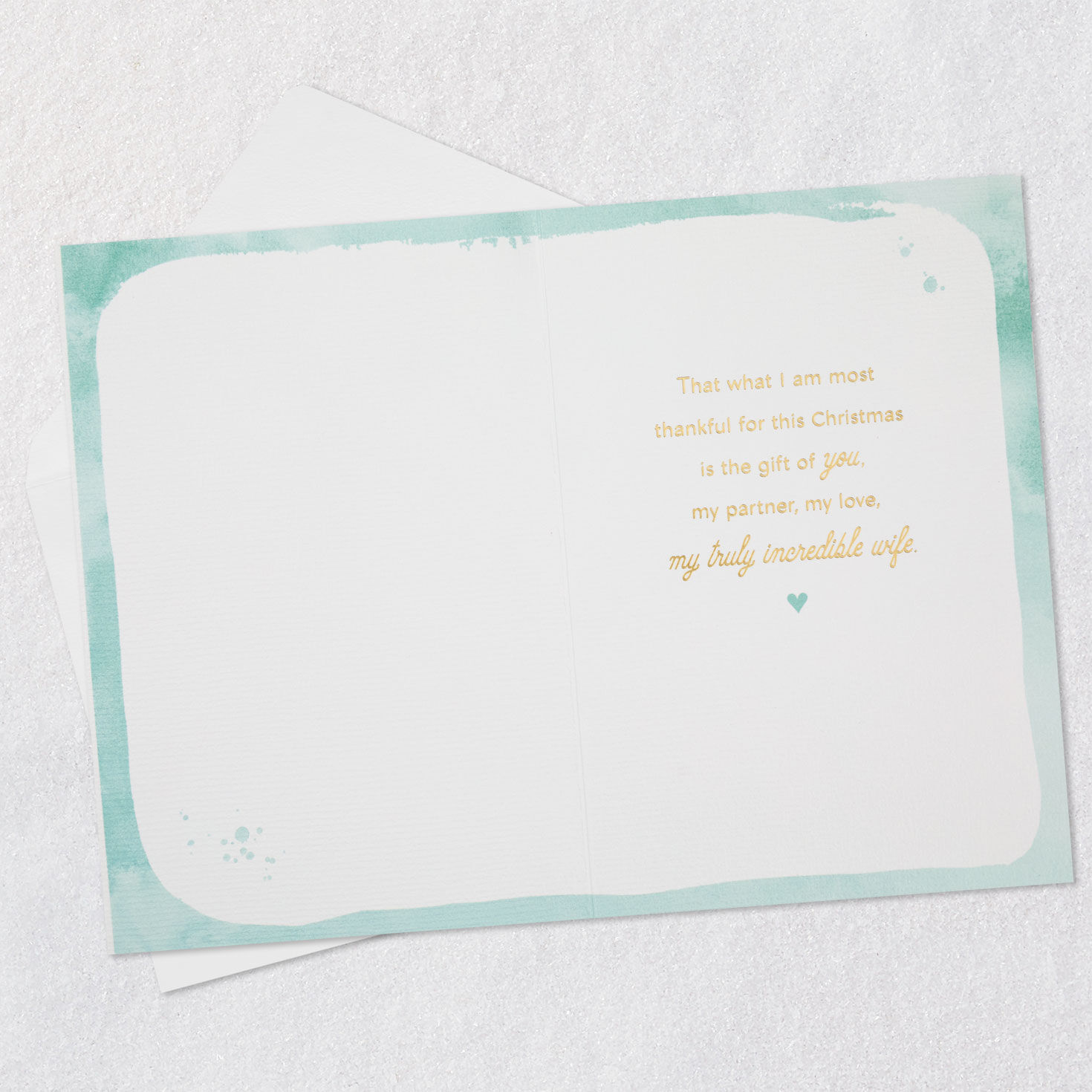 Penguins Romantic Christmas Card for Wife Open card with envelope image number 3