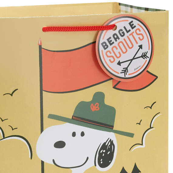 9.6" Peanuts® Beagle Scouts Snoopy Medium Gift Bag, , large image number 4