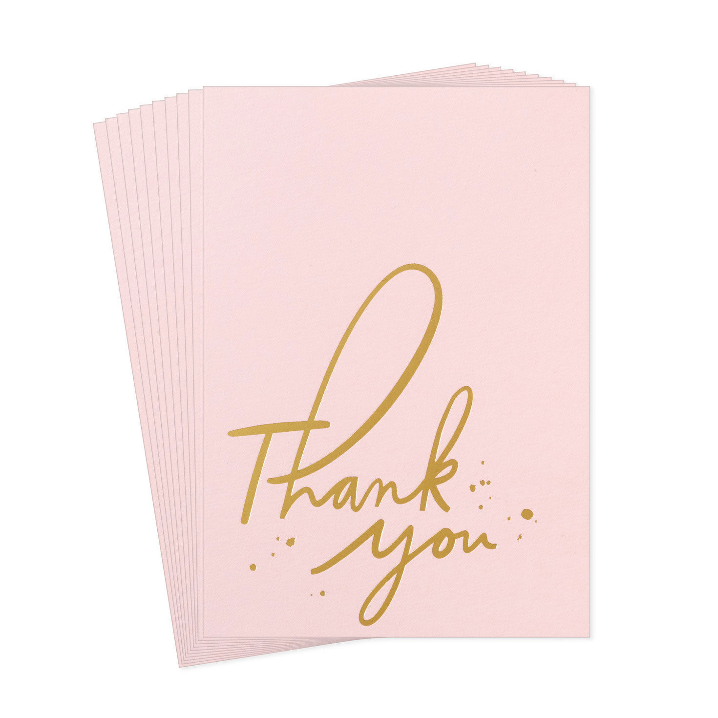 Pink and Gold Blank Thank You Notes, Pack of 10 - Note Cards ...