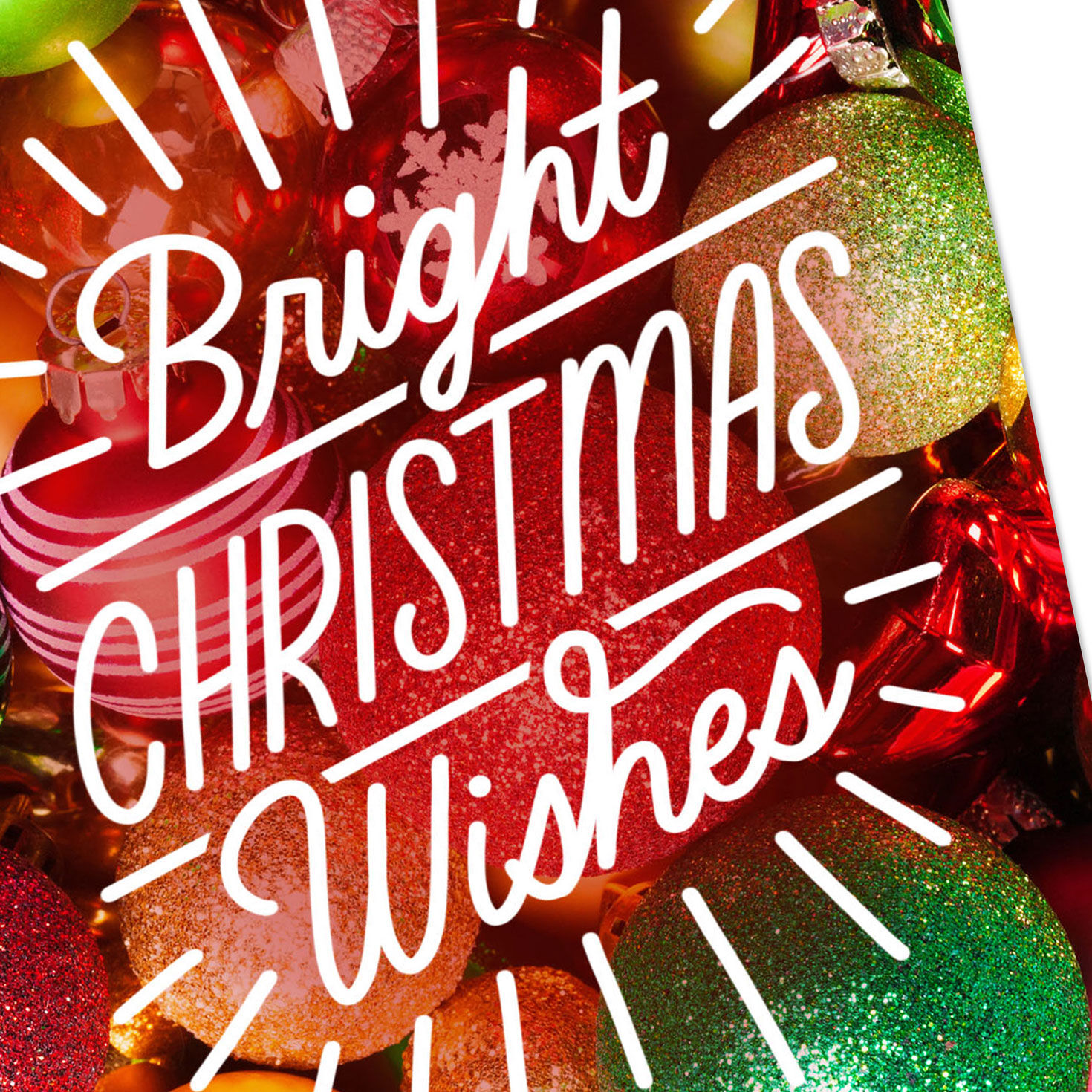 Colorful Ball Ornaments Christmas Card Pack Cover Detail image number 4