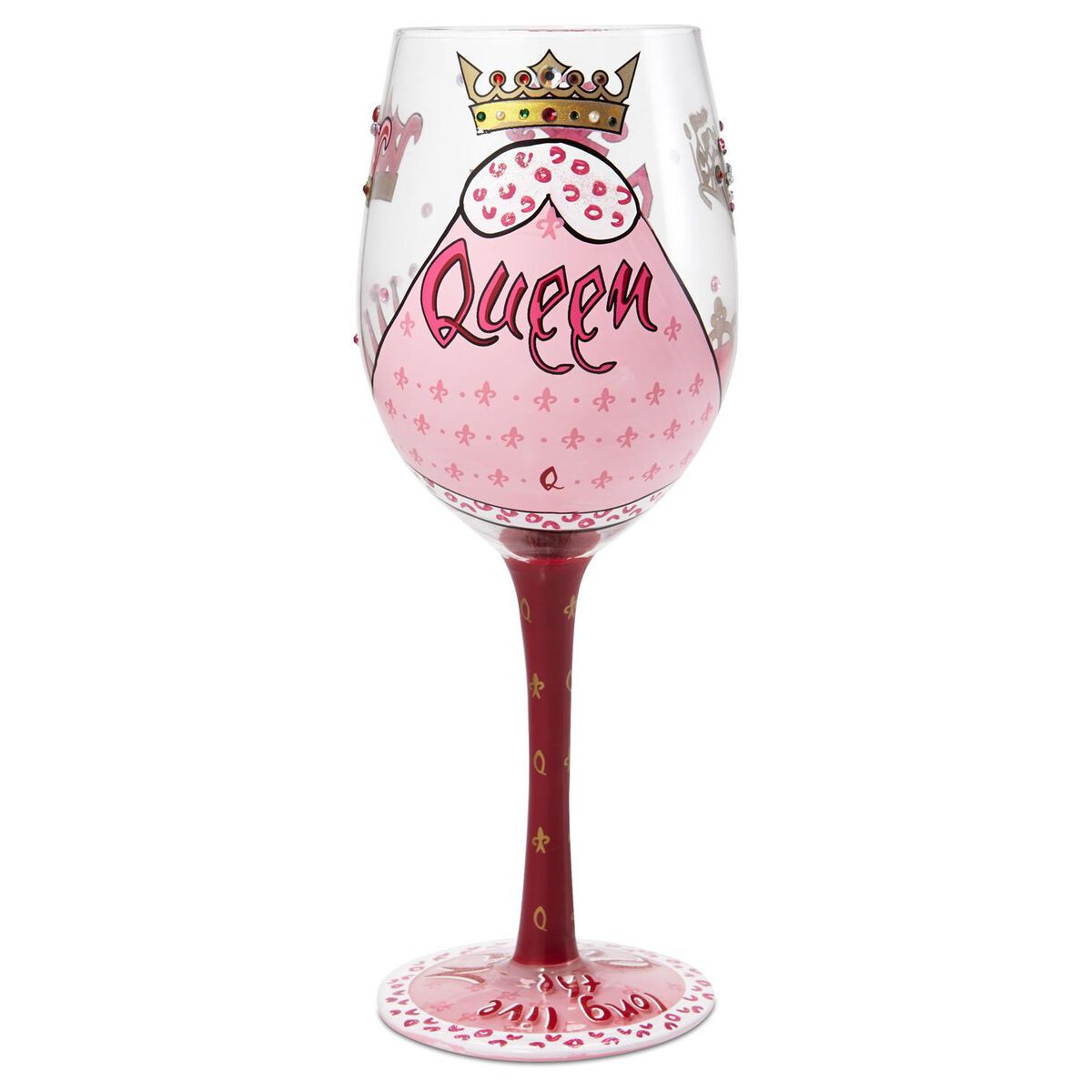 Lolita® Wine Queen Handpainted Wine Glass, 15 oz. Wine Glasses Hallmark