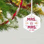 Mrs. & Mrs. Personalized Text Metal Ornament, , large image number 2