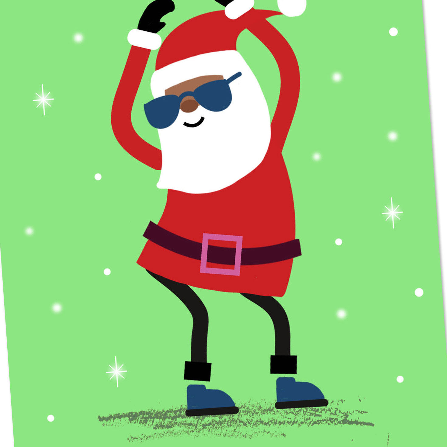 Black Dancing Santa Money Holder Christmas Card Pack Cover Detail image number 5