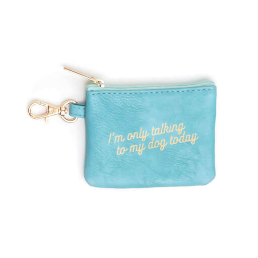 Mary Square Only Talking to My Dog Blue Pet Waste Bag Holder, 