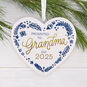 Promoted to Grandma Heart Christmas Ornament Hanging on tree image number 2