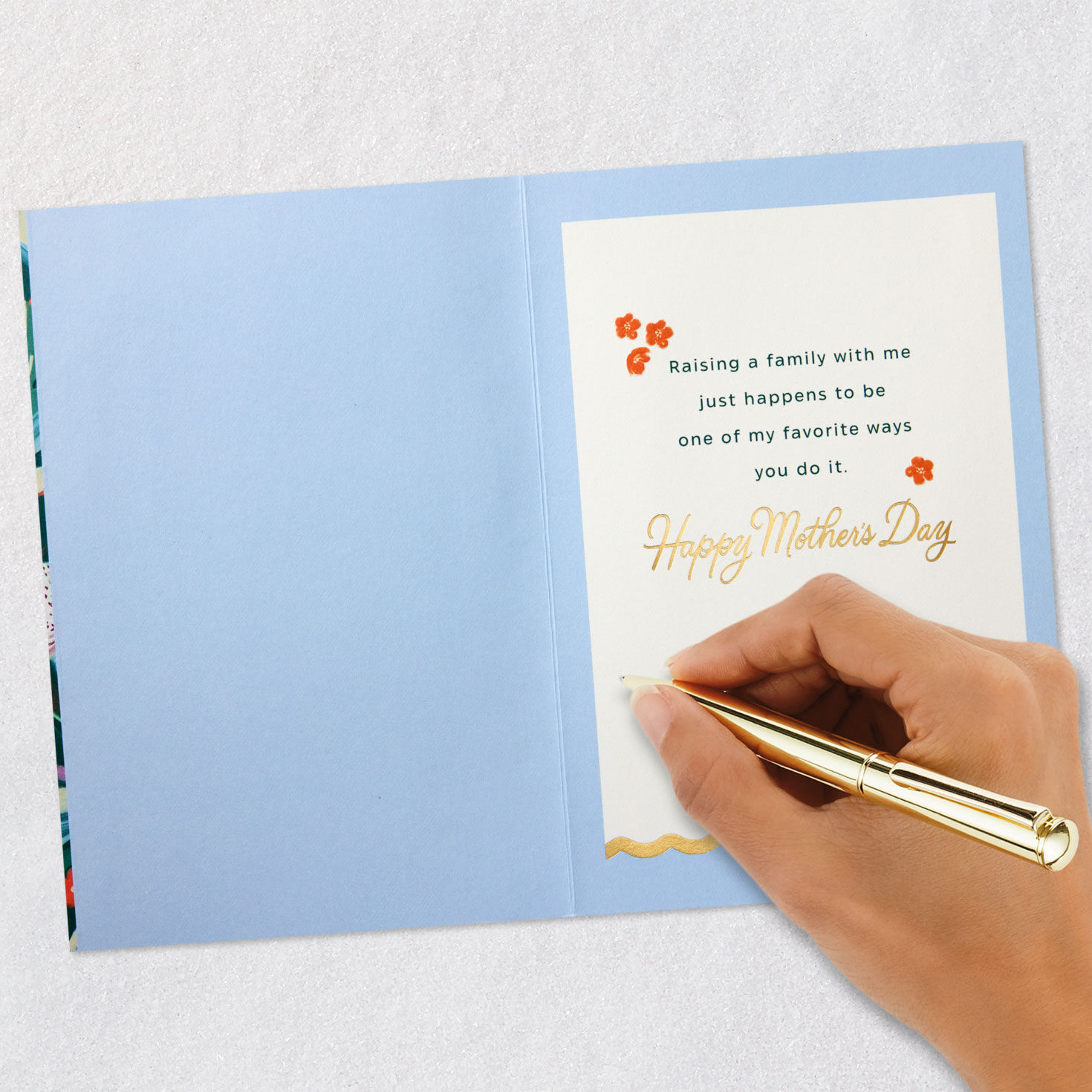 Painted Leaves and Flowers Mother's Day Card for Wife Signing card image number 6