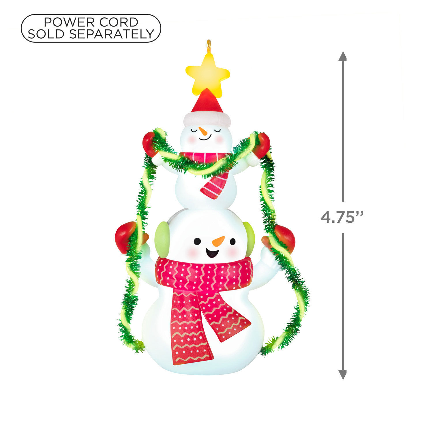 Hallmark Keepsake 1.25" Miniature Christmas Ornament 2023, A Snowy 2023 With Light Mini Snowman Gifts