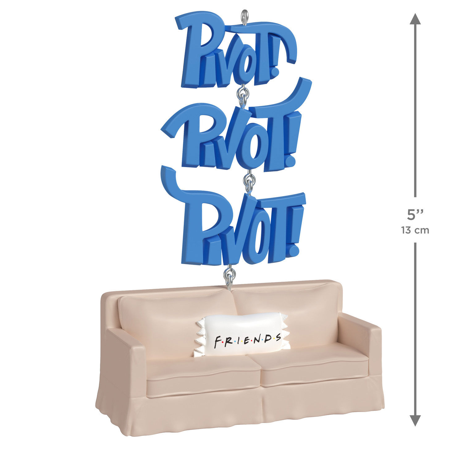 Friends Pivot Couch Keepsake Ornament measurement image number 3