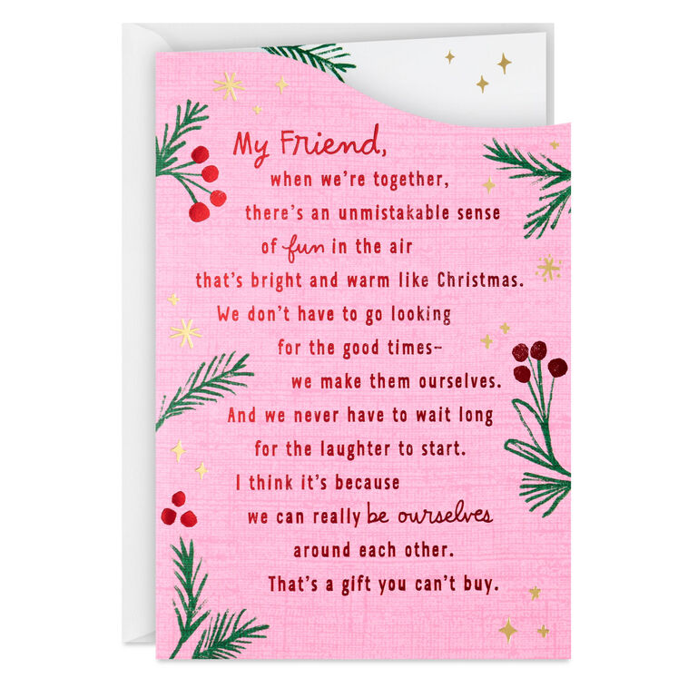 Celebrating the Gift of Friendship Christmas Card for Friend
