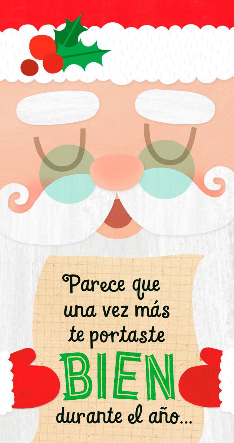 Santa's List Spanish-Language Money Holder Christmas Card