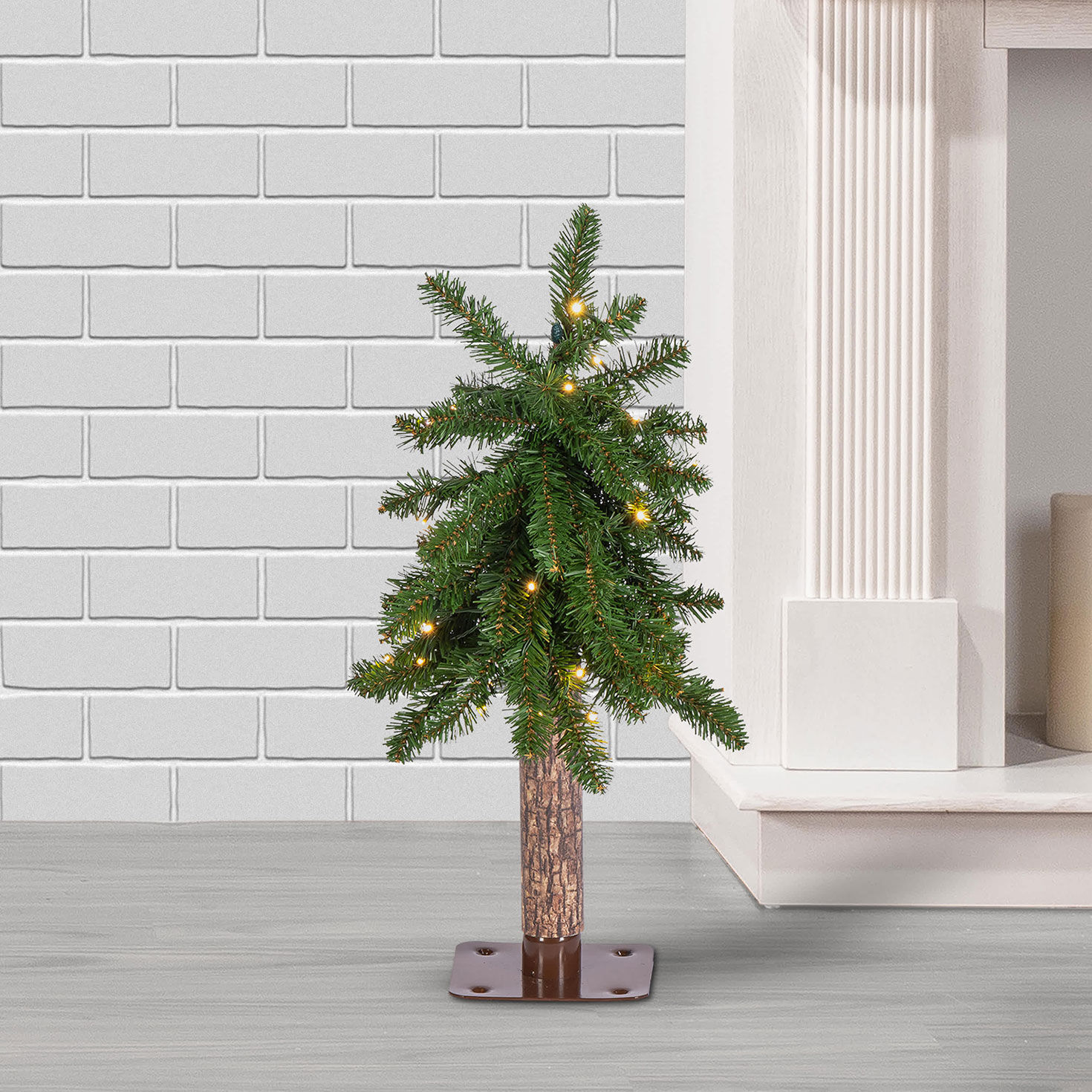 2 ft Pre-Lit Alpine Christmas Tree with 35 Color-Changing LED Lights and 51 Tips in use image number 3