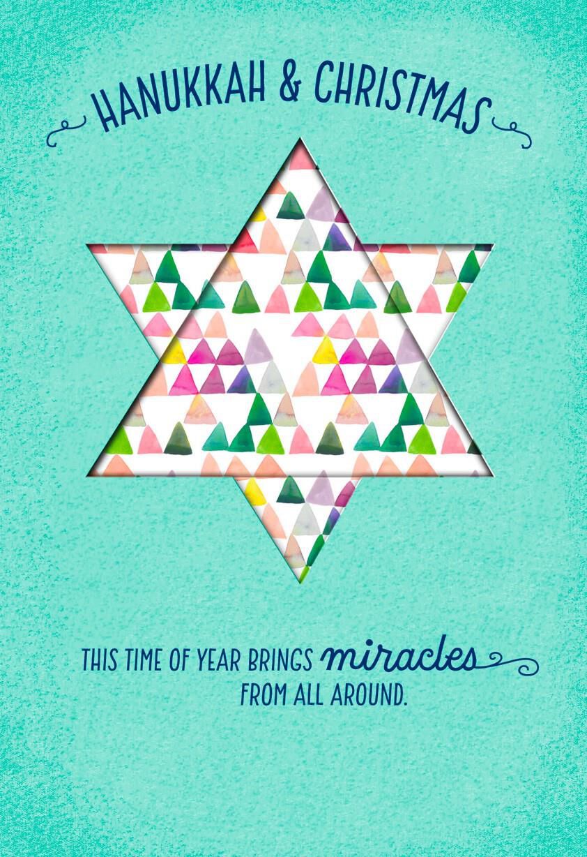Hanukkah and Christmas Miracles Card