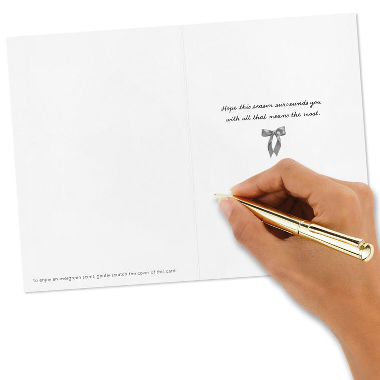 Wreath and Pine Scent Boxed Christmas Cards Signing card image number 7